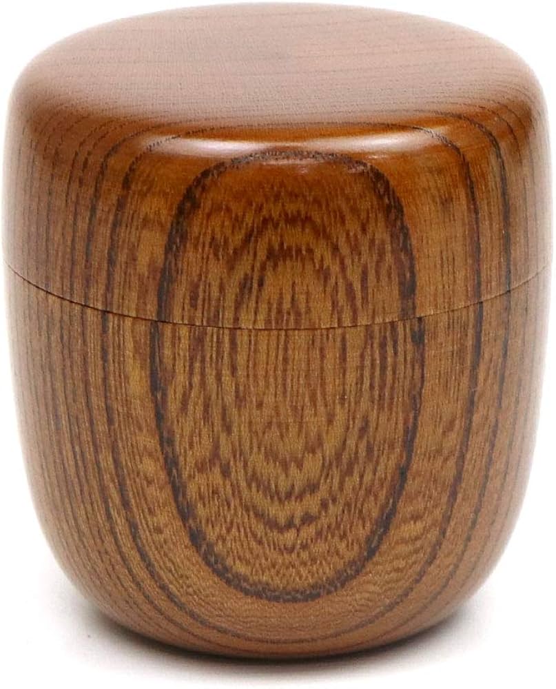 Amazon | 芳香園 茶道具 棗 茶器 なつめ 中棗 欅 拭漆 黒川清峰作 木製