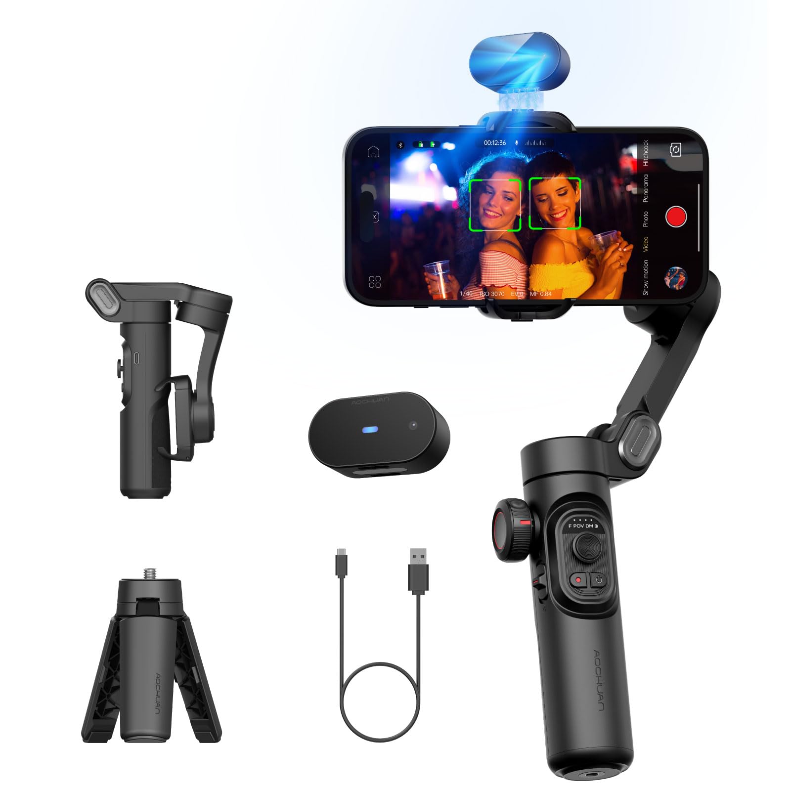 Amazon.com: AOCHUAN Gimbal Stabilizer for Smartphone with AI