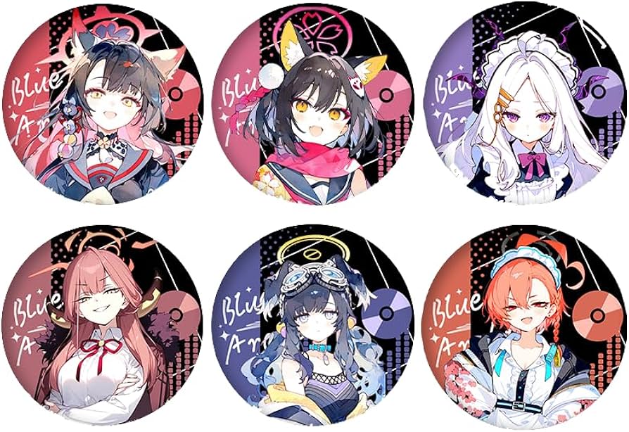 Amazon.co.jp: ブルーアーカイブ 缶バッジ ブローチ バッジ 6個セット