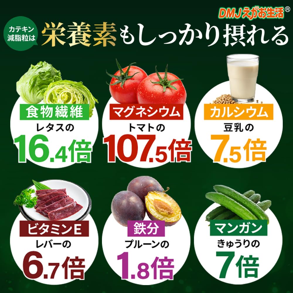 Amazon.co.jp: DMJえがお生活 カテキン減脂粒 31日分 62粒 日本製 機能