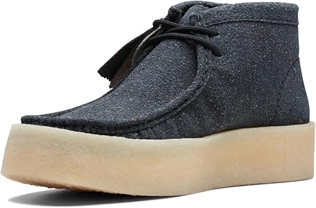 Amazon.com | Clarks Men's Wallabee Cup Boot Black Eco Leather