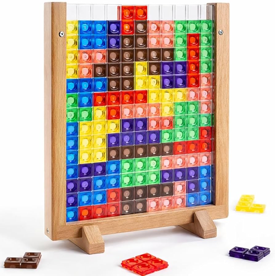 Amazon | テトリス モンテッソーリ 知育玩具 テトリス 積み木 木製