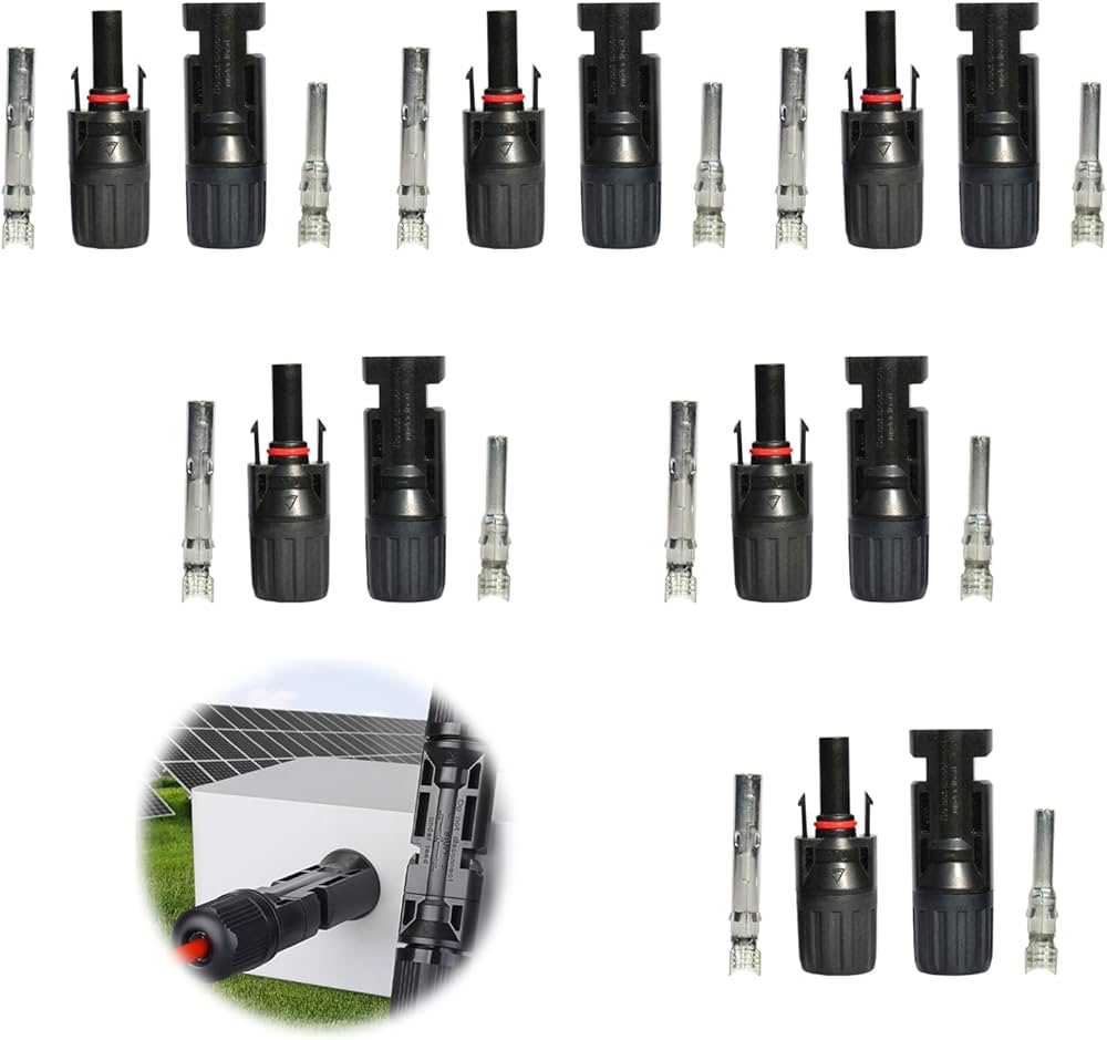 Amazon | MC-4 太陽光発電コネクタ 6組 セット (オス・メス) ソーラー