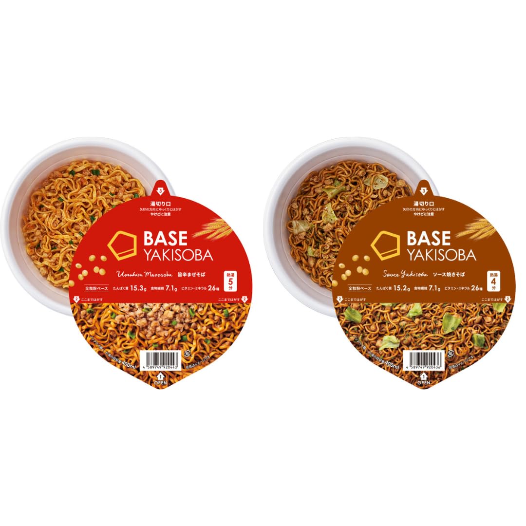 Amazon.co.jp: ベース焼きそば 2種8個[ソース・旨辛] カップ麺