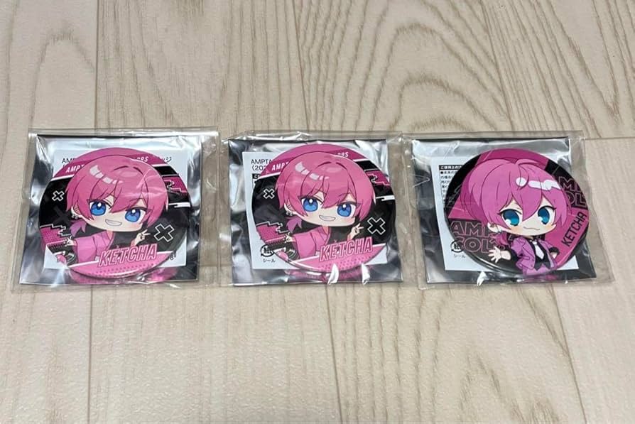 Amazon.co.jp: AMPTAK×COLORS けちゃくん グッズ 缶バッジ セット