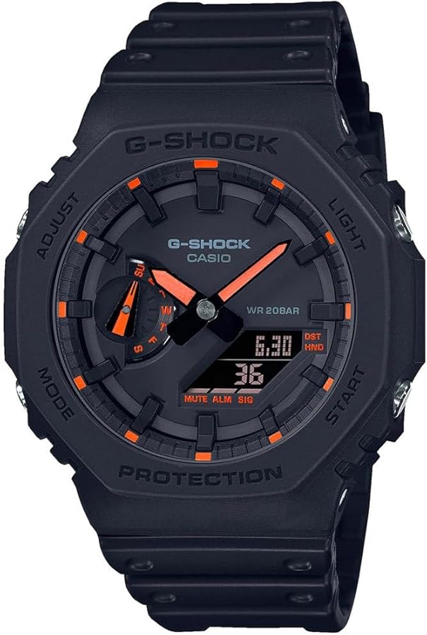 Amazon.com: Casio GA-2100-1A4ER G-Shock Neon Accent Quartz Watch