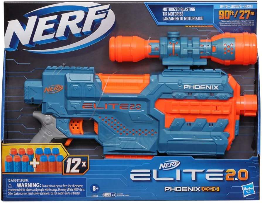 Amazon.com: Nerf Elite 2.0 Phoenix CS-6 Motorized Blaster, 12