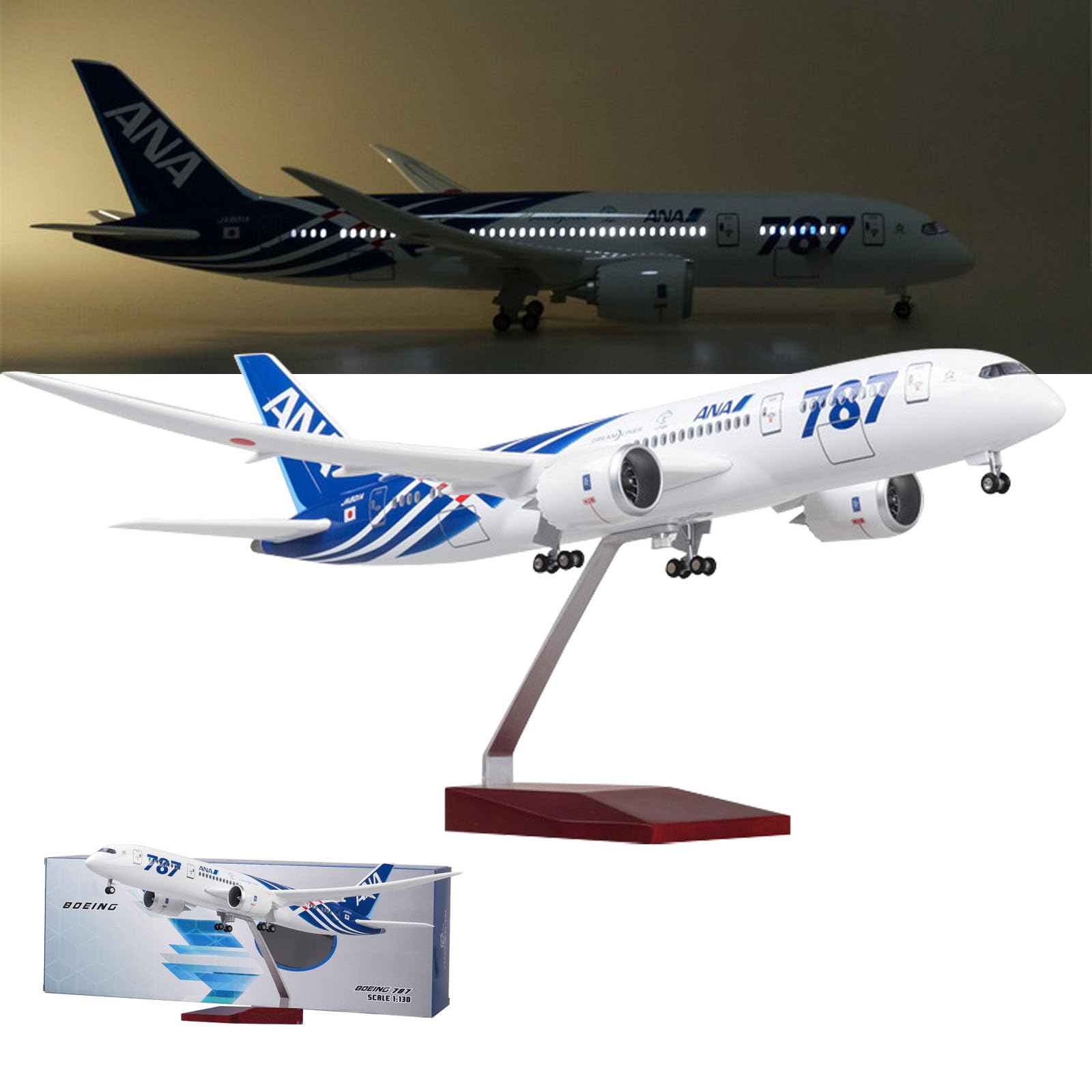 Amazon.co.jp: AZIZAT 16.9”1：130スケール模型飛行機ANA B 787模型