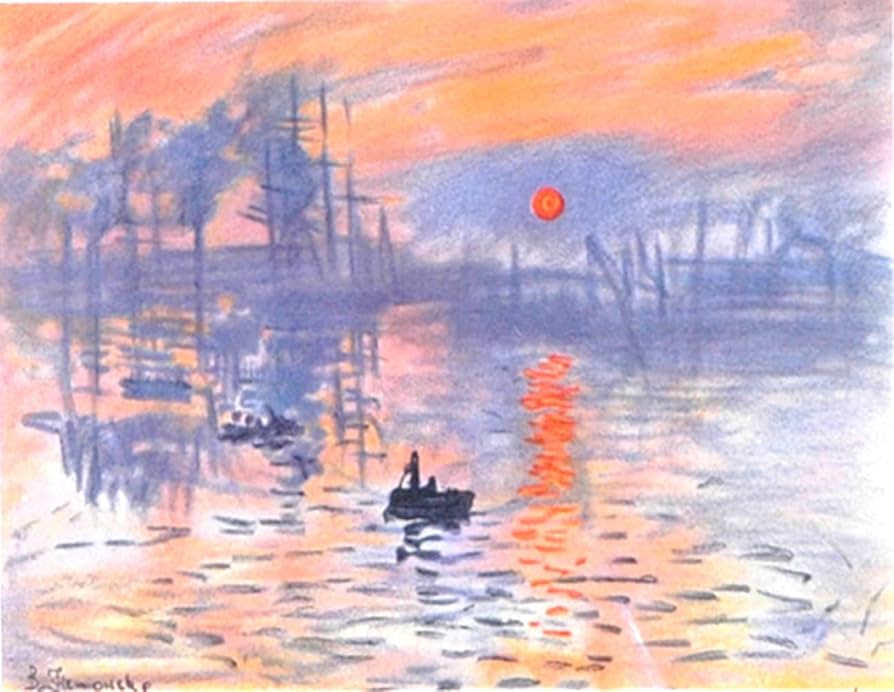 Amazon.co.jp: 絵画 版画 モネ シート 『印象、日の出』 リトグラフ