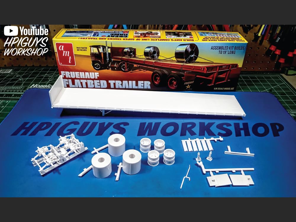Amazon.com: AMT Fruehauf Flatbed Trailer 1:25 Scale Model KIt