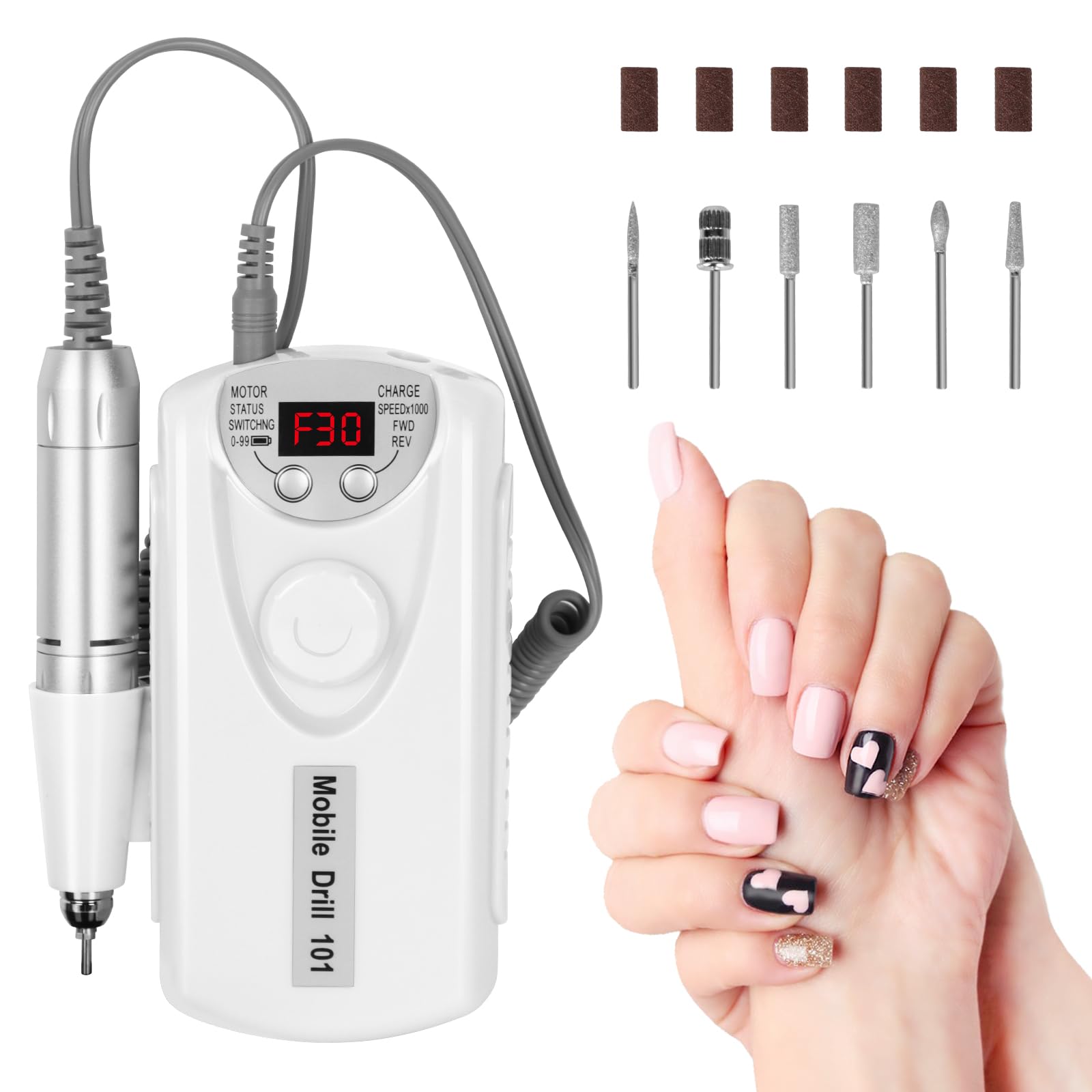 Amazon.co.jp: GOWTHHRT 電動ネイルマシン 研磨 爪磨き 6in1 プロ