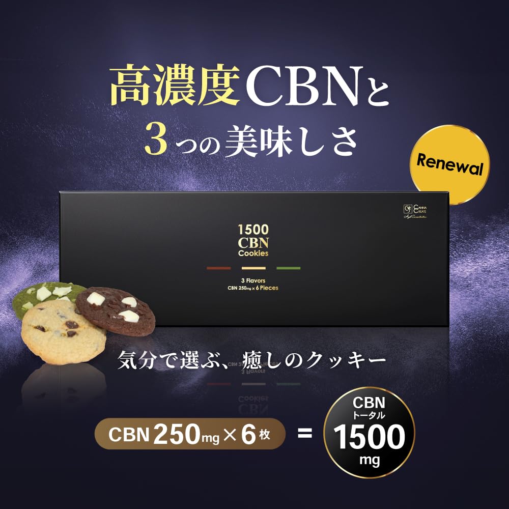 Amazon.co.jp: CANNA CREATE 高濃度 CBN クッキー 1500mg 6枚入りBOX 1
