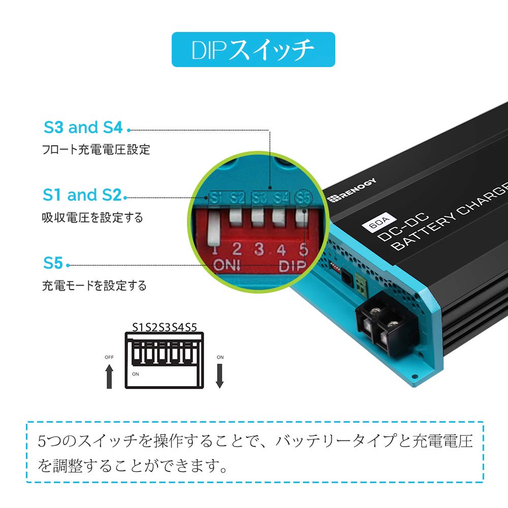 Amazon | Renogy DC-DC 12V 60A 走行充電器 、サブバッテリー