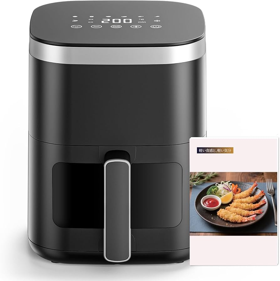 Amazon.co.jp: ノンフライヤー 可視窓 air fryer 4.5L大容量 1-6人用