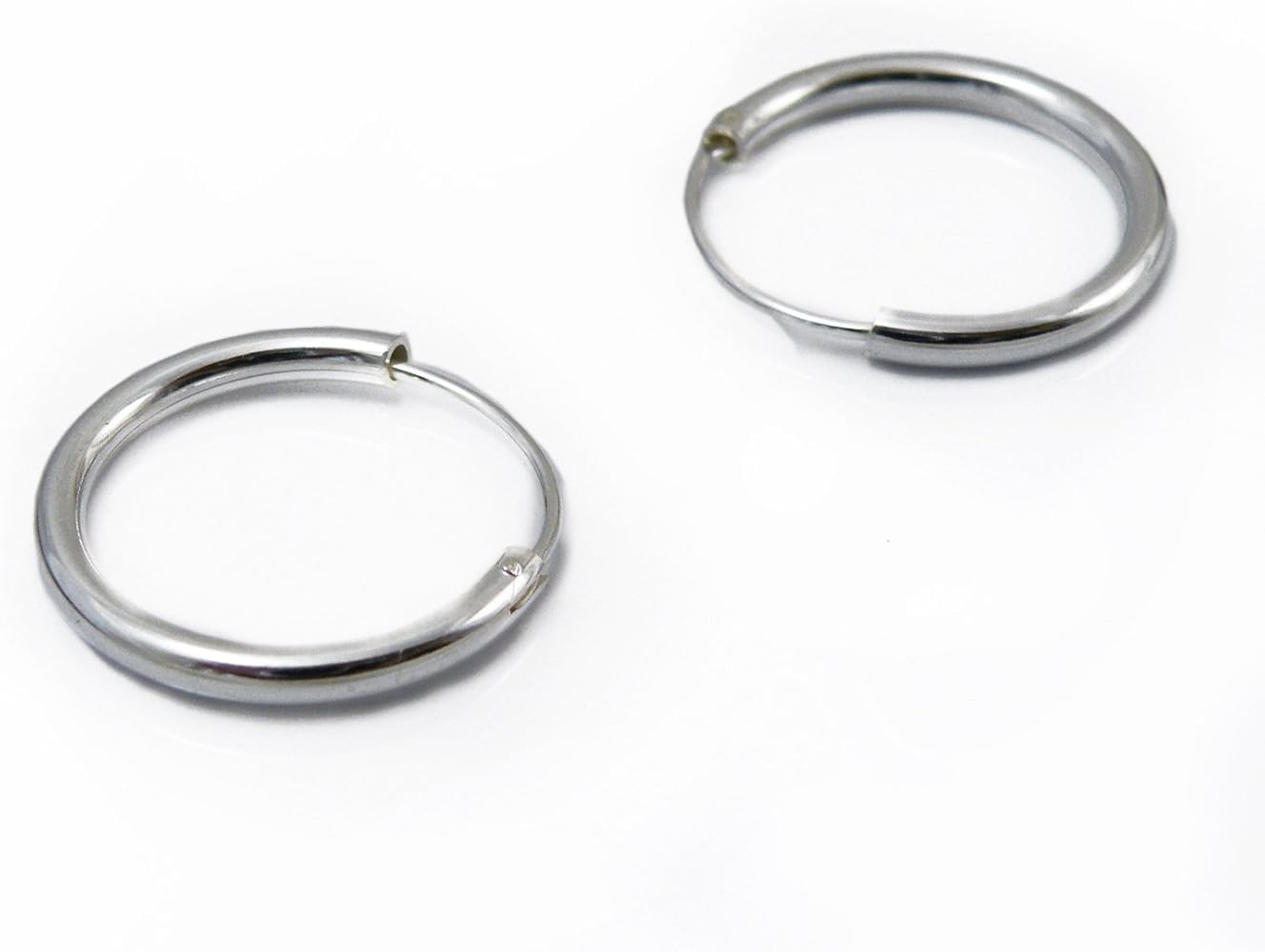 Amazon | シルバーリングピアス 2個セット 細軸タイプ幅約1.2mm