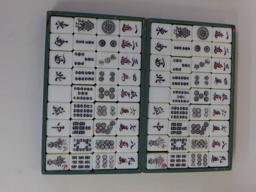 Amazon.co.jp: gg1512 時代物 麻雀牌 麻雀パイ 骨牌 竹牌 骨製 骨董