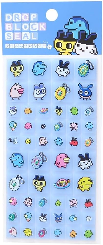 Amazon.co.jp: Tamagotchi [Sticker Sheet] Drop Block Sticker/Blue