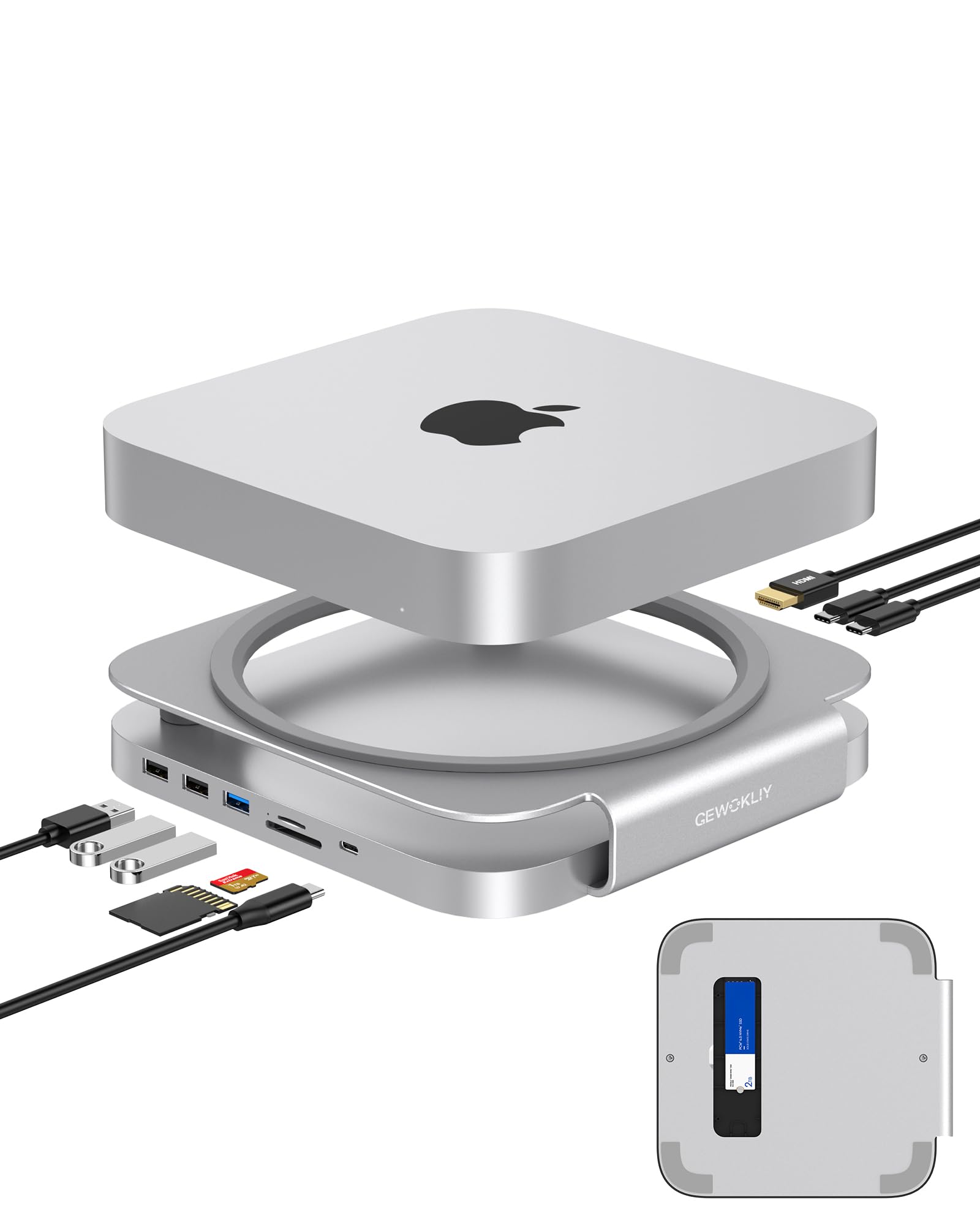Amazon.com: GEWOKLIY Mac mini Studio Dock and Stand, Hub with SSD
