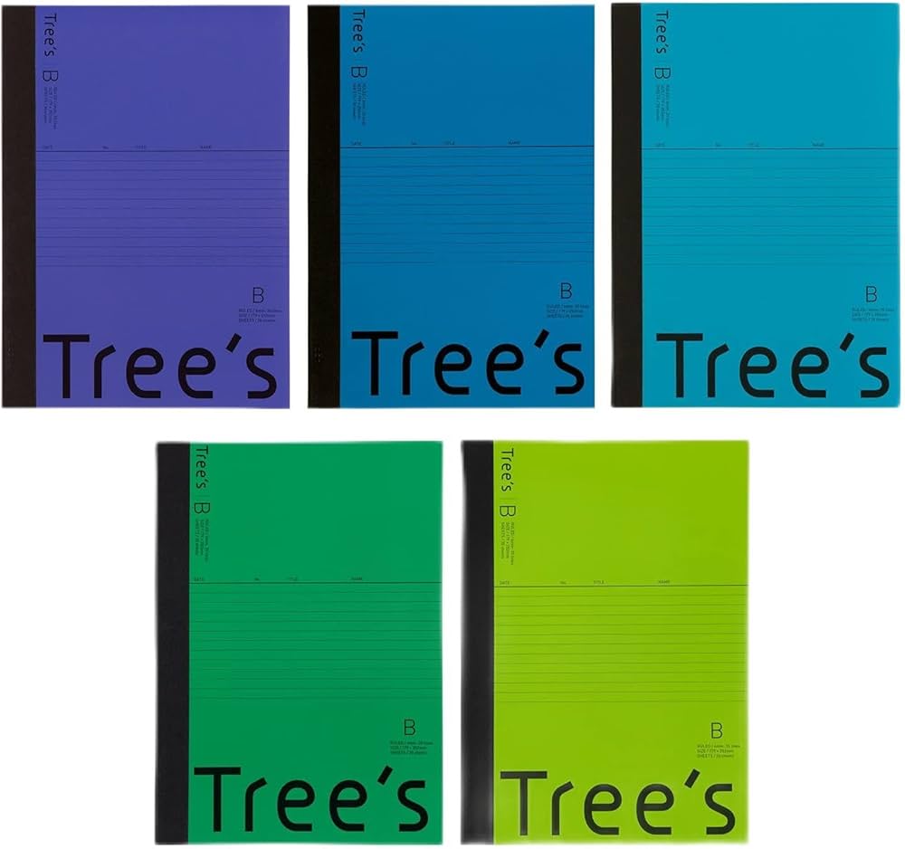 Amazon | キョクトウ Tree`s B5 6mm罫 色込み 5冊パック UTR3BX5