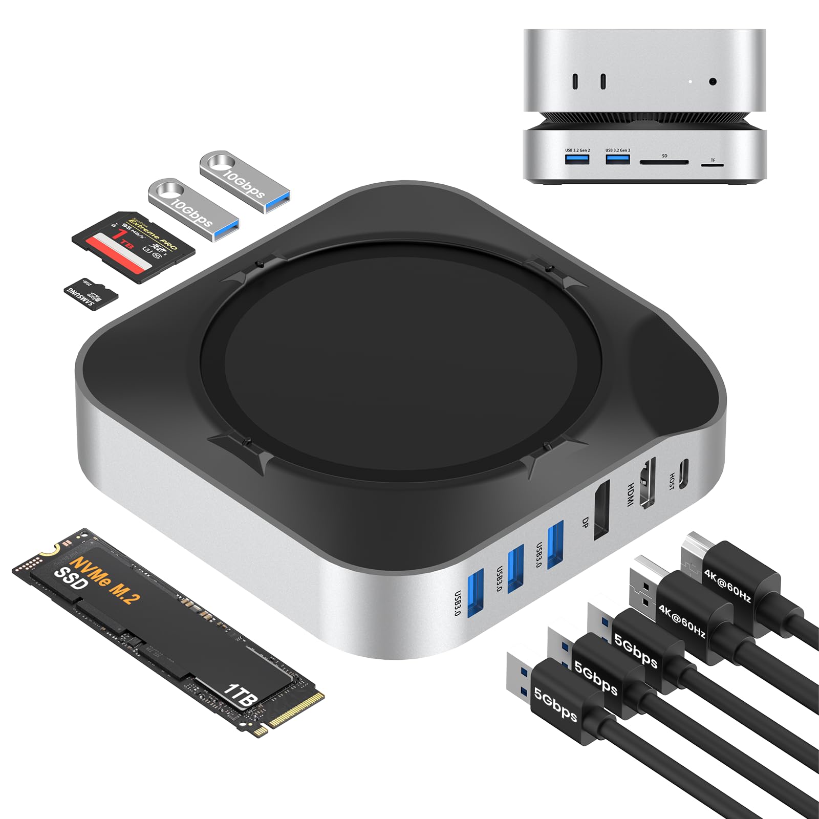 Amazon.com: BAOZEE Mac mini M4 Dock with NVMe SSD Enclosure