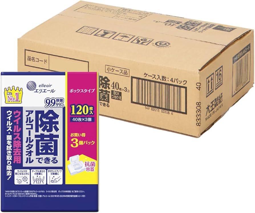 Amazon | エリエール 除菌できるアルコールタオル ウイルス除去用