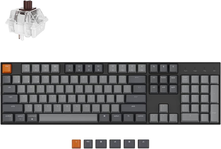 Amazon.com: Keychron K10 Full Size 104 Keys Bluetooth Wireless