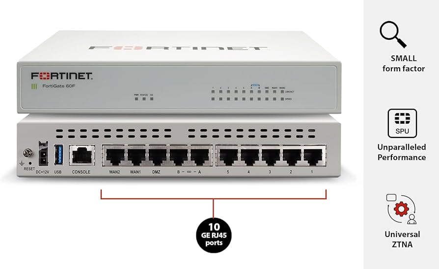 Amazon.com: FortiGate-60F Firewall Appliance - 10 Gigabit Ethernet