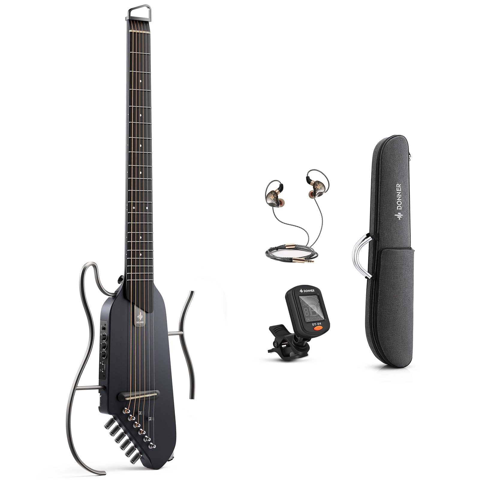 Donner HUSH-I Guitar For Travel - Portable Ultra-Light and Quiet