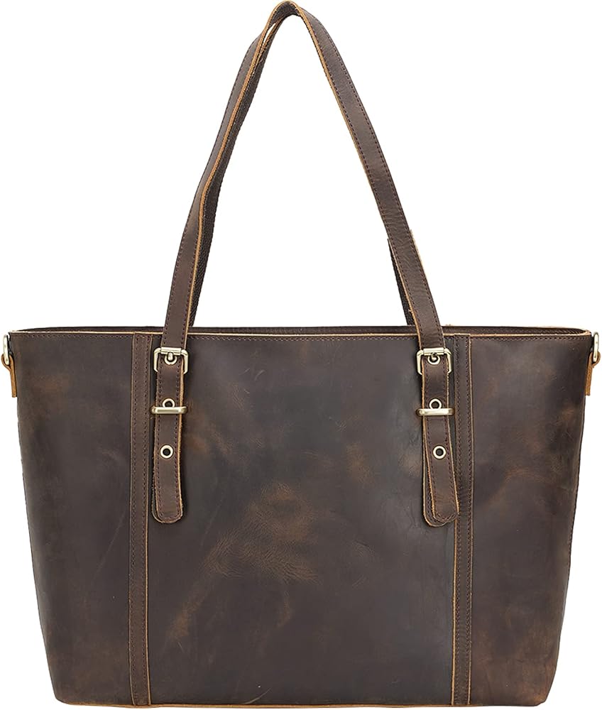 Amazon.co.jp: [TIDING] ビンテージ 2WAY 自立 トートバッグ 本革