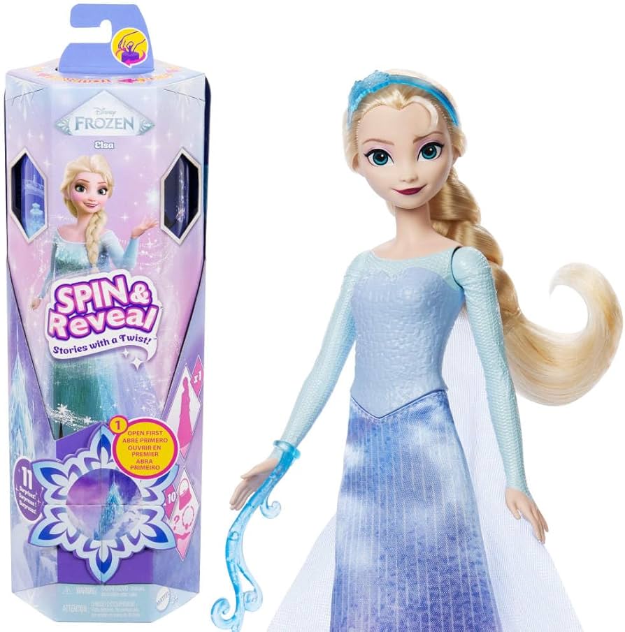 Amazon.com: Mattel Disney Frozen Elsa Fashion Doll Set, Spin