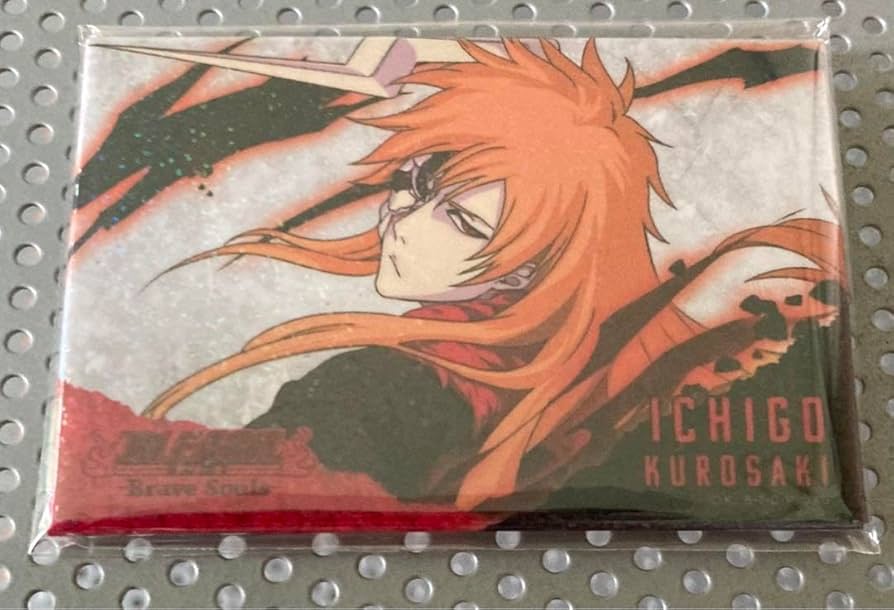 Amazon.co.jp: BLEACH スクエア缶バッジ 黒崎一護 長髪 ホログラム