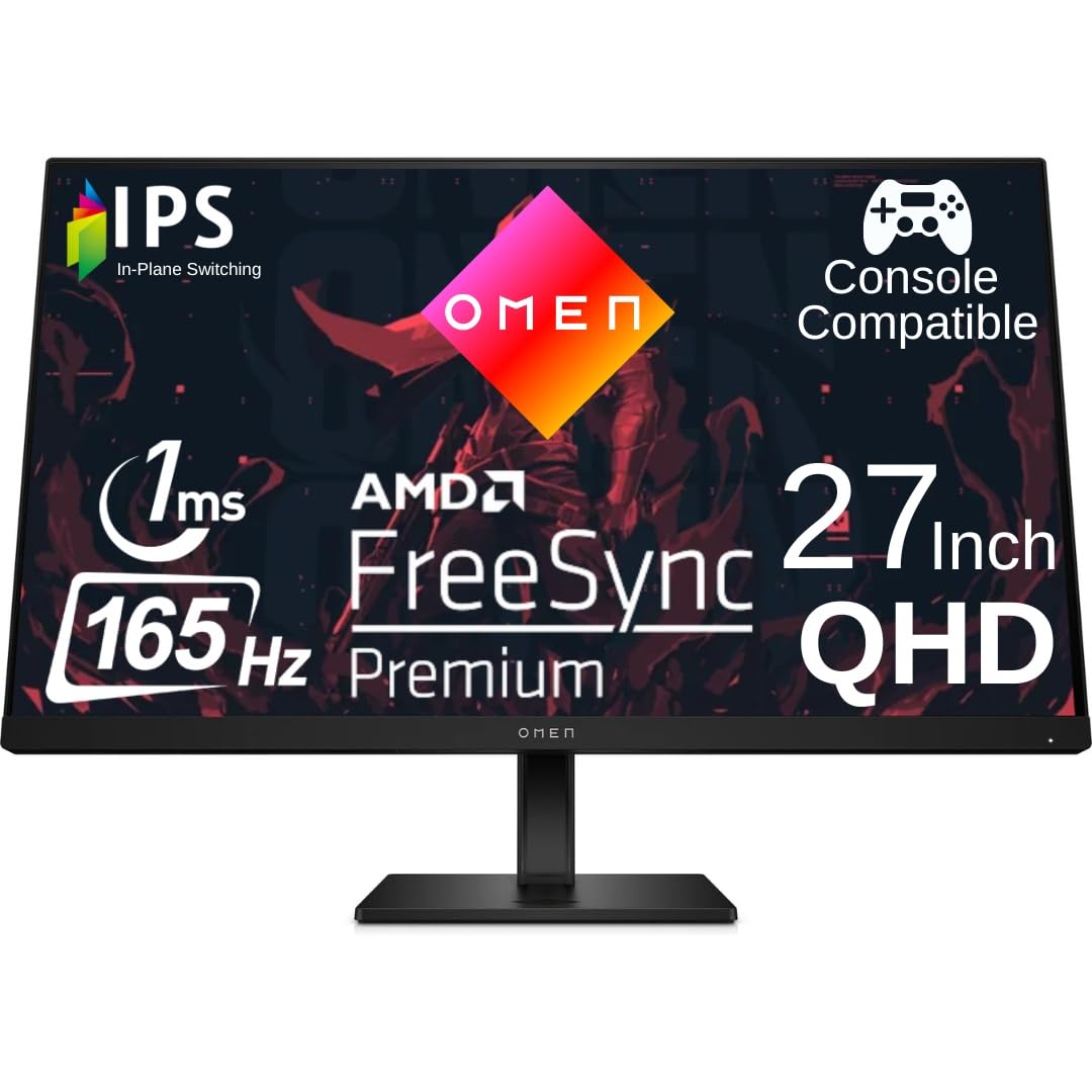 Amazon.com: HP OMEN 27q 27 inch QHD Gaming Monitor 165Hz IPS 1ms