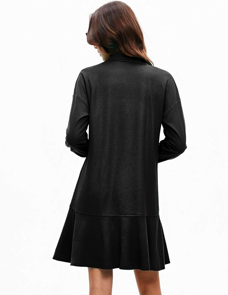 Amazon.com: YEXPINE Women's Polo Dress Long Sleeve Collared V-Neck