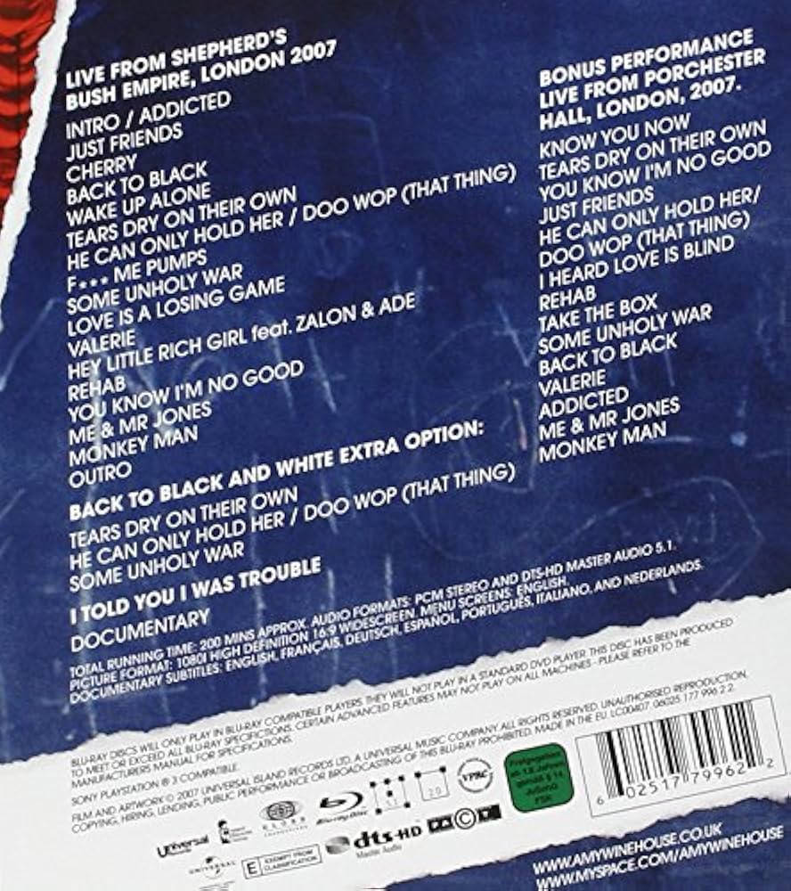 Amazon.co.jp: Amy Winehouse: I Told You I Was Trouble: Live in