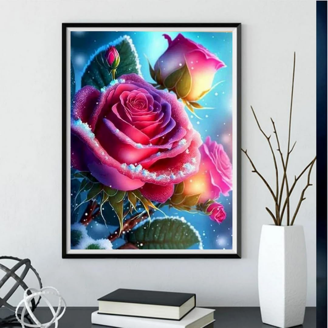 Amazon | COKYIS 5D ダイヤモンドアートバラの花ダイヤモンド画全面