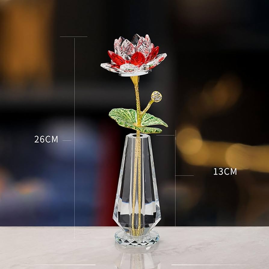 Amazon.co.jp: JAnjiaLxY クリスタルガラス 蓮の花 置物 ロータス ハス