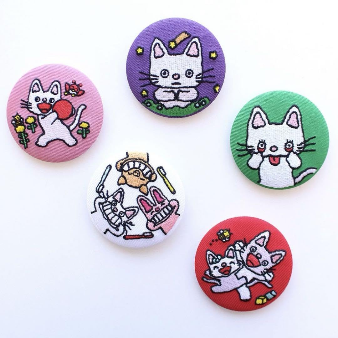 Amazon | ノンタン刺繍缶バッジ 5個セット 缶バッヂ 偕成社 ノンタンと