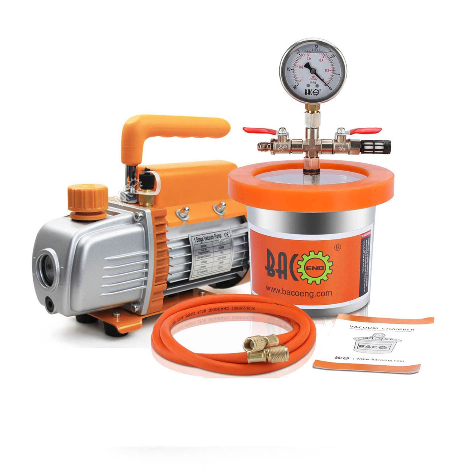 Amazon.co.jp: BACOENG 真空チャンバーキットです 真空ポンプセット 2L