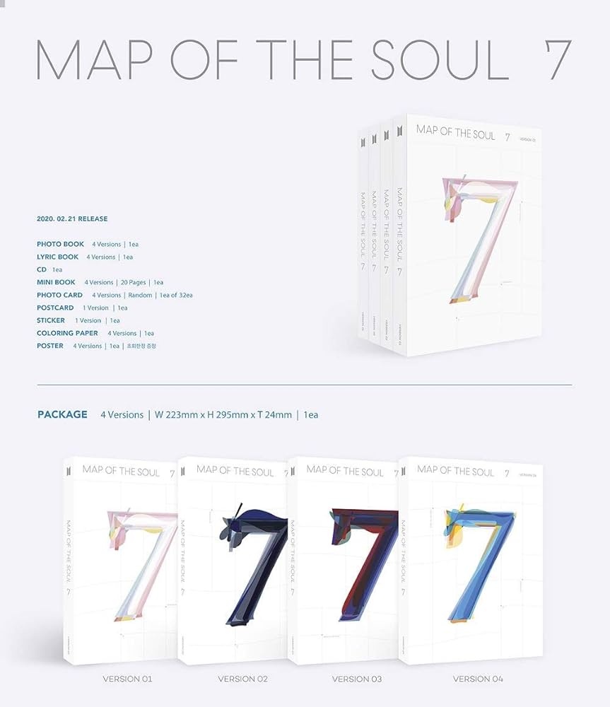 BTS MAP OF THE SOUL : 7 Version 2+ Official Poster+5 Photocards