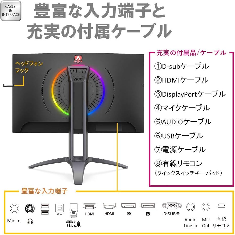 Amazon.co.jp: AOC ゲーミングモニター AG273QCX/11(27インチ/曲面