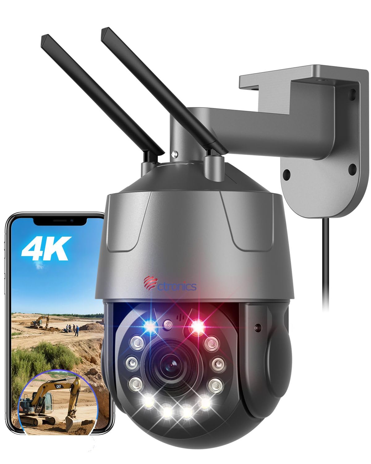 Amazon.co.jp: Ctronics 4K 防犯カメラ 屋外 30倍光学ズーム 人