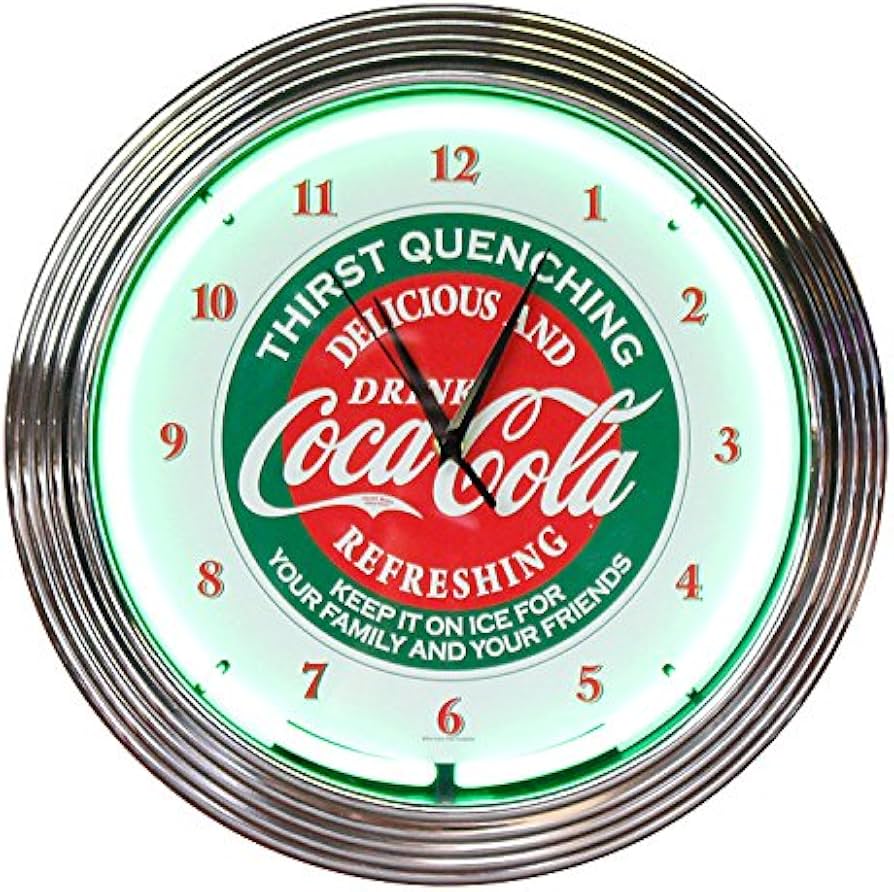Amazon.co.jp: 壁掛け 時計 ネオンクロック COCA-COLA コカコーラ