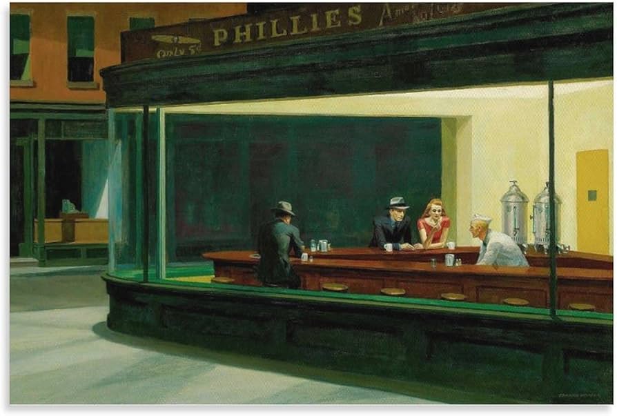 Amazon.co.jp: エドワード・ホッパー・ダイナーによるナイトホークス