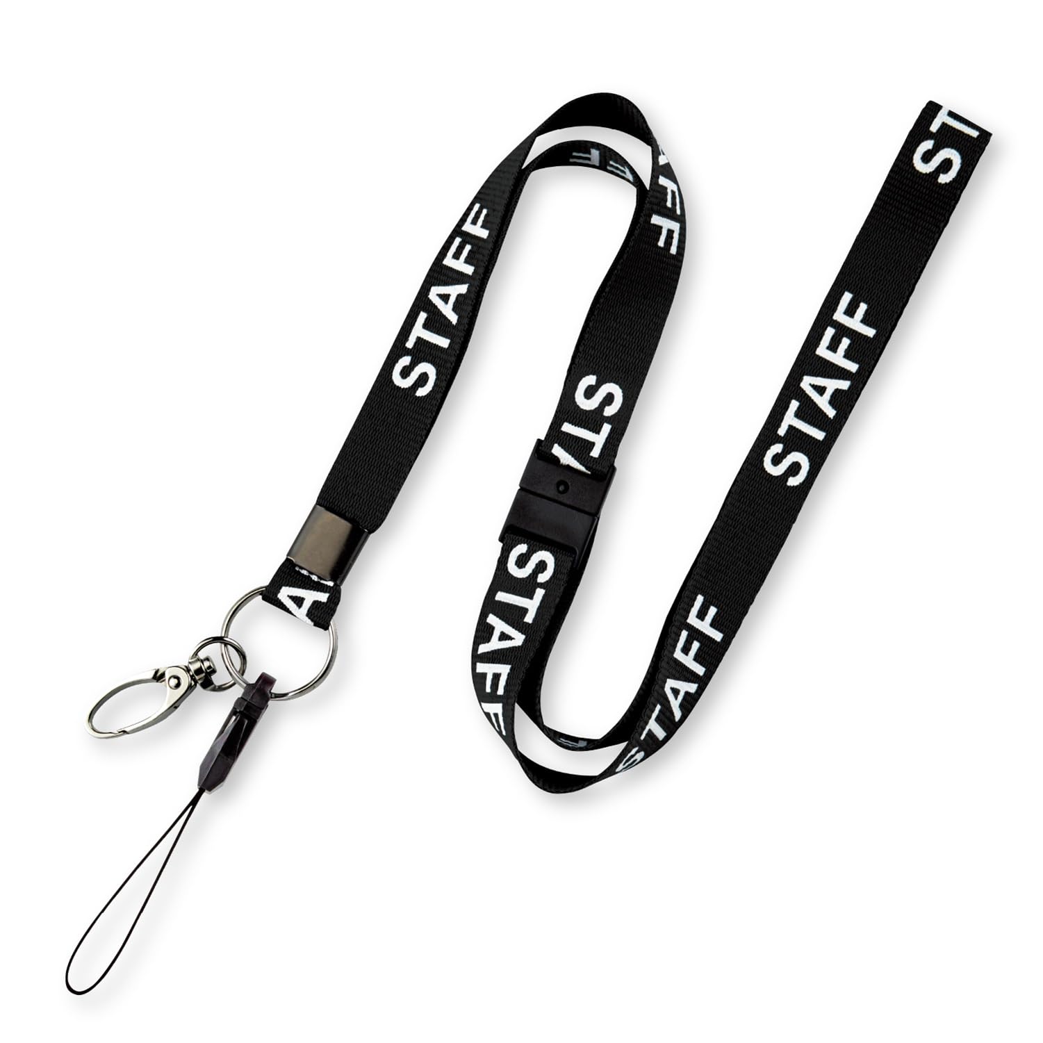 Amazon | オープン工業 ストラップ ネックストラップ STAFF 名札用 黒