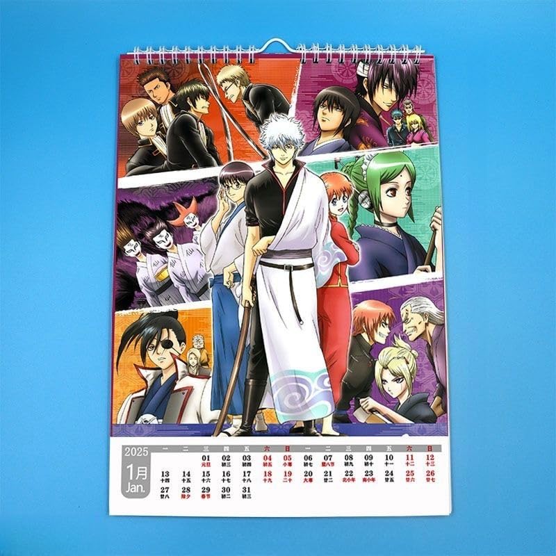 Amazon.co.jp: 銀魂 2025年 カレンダー 壁掛け 13ページ 坂田銀時 神楽