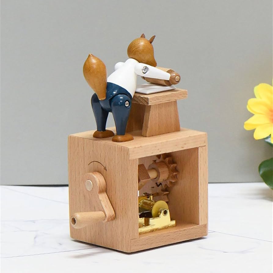 Amazon.co.jp: ヴィンテージスタイルの木製オルゴール、エレガントな