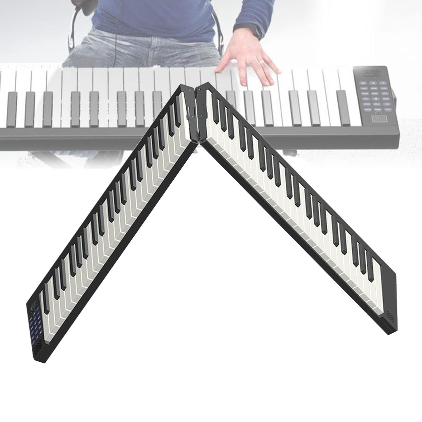 Amazon.co.jp: Yisoai 88キー折りたたみ式携帯型電子実心ピアノ