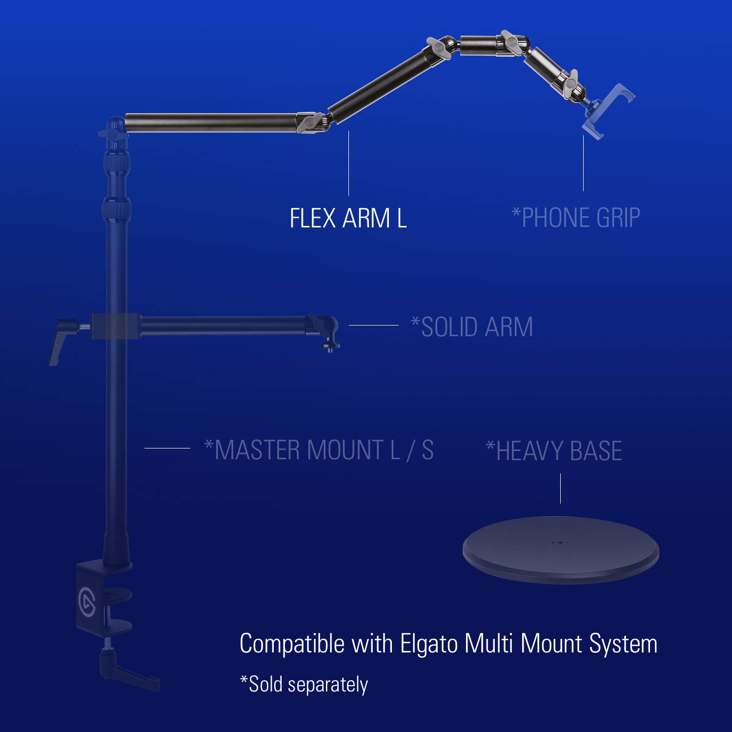 Amazon.com: Elgato Flex Arm L, Premium 4-Section Articulated Arm