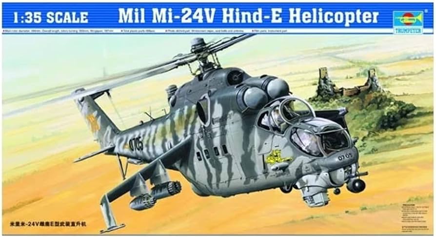 Amazon.com: Trumpeter 1/35 Scale Mill Mi24V Hind E Helicopter