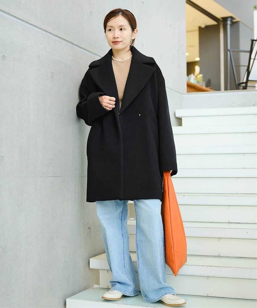 Amazon | [IÉNA] [イエナ]super140 ウールコクーンショートコート 36